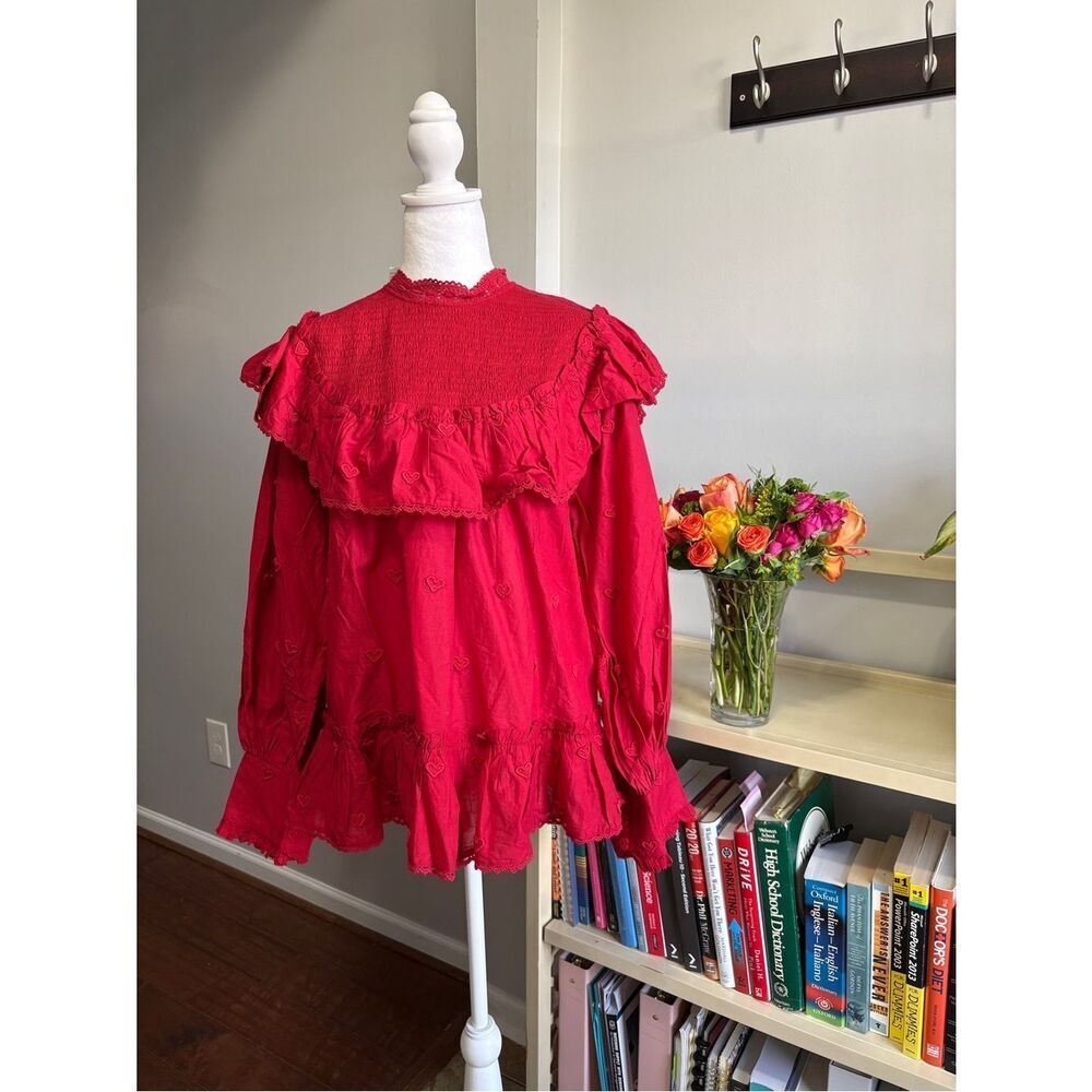FARM Rio 3D Hearts Appliqué Blouse